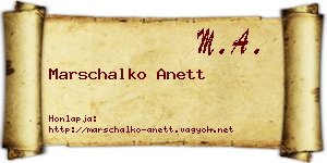 Marschalko Anett névjegykártya