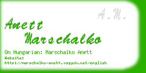 anett marschalko business card